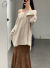 Mutedance 24 Autumn and Winter Pullover Cashmere Top MD-MD24FW141-NUDE